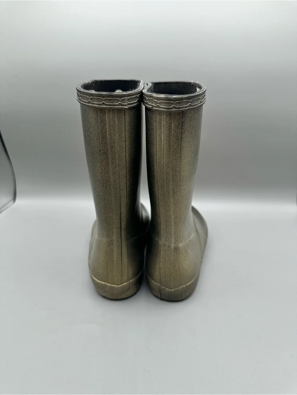Hunter First Classic Nebula Rain Boots Kids 11 Metallic Gold Iridescent
